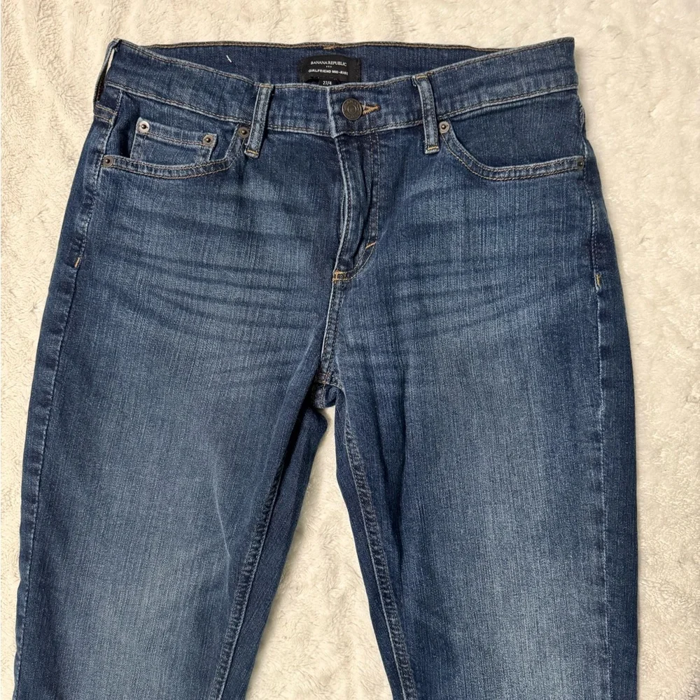 BANANA REPUBLIC GIRLFRIEND MID-RISE Dark Wash Jeans - Picture 4 of 10